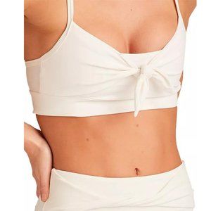 Alala Womens Tied-Front Sports Bra Color-Bone Size XL